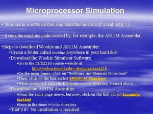 Microprocessor Simulation Wookie is a software that simulates