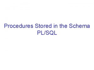 Stored procedure plsql