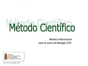 Mdulo Instruccional para el curso de Biologa 3101