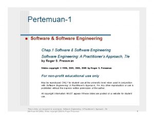 Pertemuan1 Software Software Engineering Chap 1 Software Software