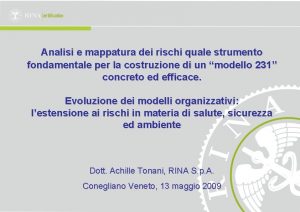 Analisi e mappatura dei rischi quale strumento fondamentale