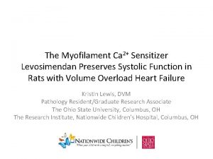 The Myofilament Ca 2 Sensitizer Levosimendan Preserves Systolic