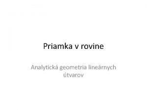 Rovnica priamky v rovine