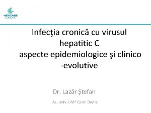 Infecia cronic cu virusul hepatitic C aspecte epidemiologice
