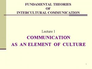 Theories of intercultural communication