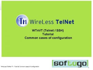 WTn VT Telnet SSH Tutorial Common cases of