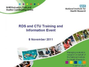 RDS and CTU Training and Information Event 8