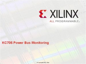 KC 705 Power Bus Monitoring Copyright 2012 Xilinx