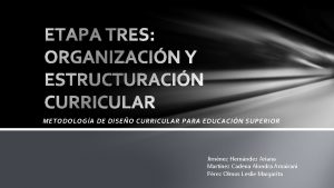 METODOLOGA DE DISEO CURRICULAR PARA EDUCACIN SUPERIOR Jimnez