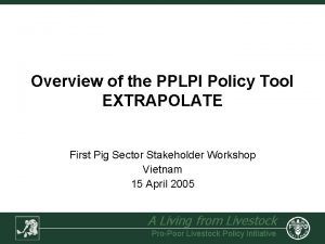 Overview of the PPLPI Policy Tool EXTRAPOLATE First