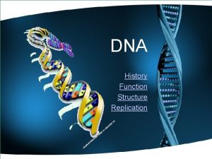 DNA History Function Structure Replication History Structure Erwin