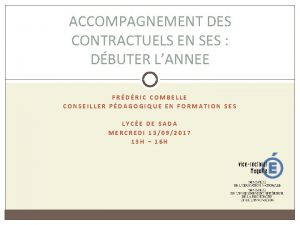 ACCOMPAGNEMENT DES CONTRACTUELS EN SES DBUTER LANNEE FRDRIC