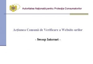 Autoritatea Naional pentru Protecia Consumatorilor Aciunea Comun de