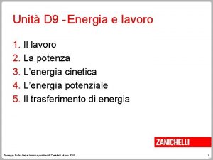 Lavoro ed energia zanichelli