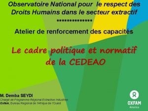 Observatoire National pour le respect des Droits Humains