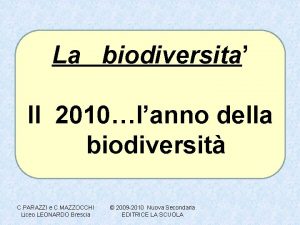 La biodiversità