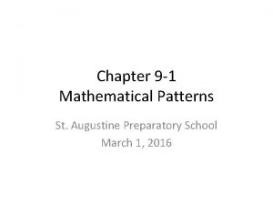 9-1 mathematical patterns
