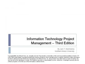Information Technology Project Management Third Edition By Jack