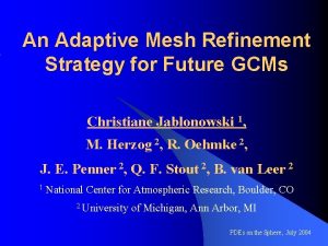 An Adaptive Mesh Refinement Strategy for Future GCMs
