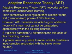 Adaptive resonance theory example