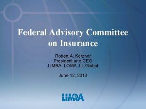 Federal advisory committee on insurance