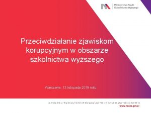 Przeciwdziaanie zjawiskom korupcyjnym w obszarze szkolnictwa wyszego Warszawa