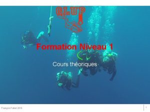 Formation Niveau 1 Cours thoriques Franois Pellet 2016