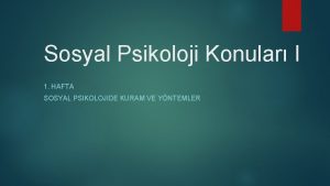 Sosyal psikoloji konuları