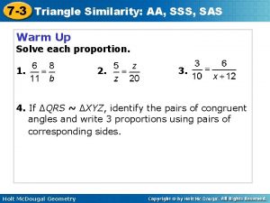 Triangle similarity: sss and sas quiz