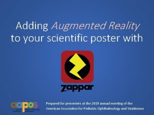 Create augmented reality poster Create augmented reality poster