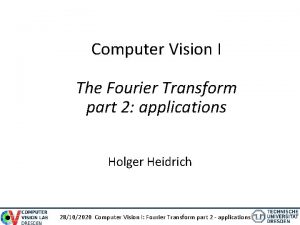 Fourier transform in computer vision