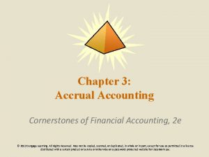 Chapter 3 Accrual Accounting Cornerstones of Financial Accounting