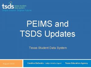 Simple Solution Brighter Futures PEIMS and TSDS Updates