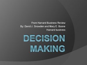 Cynefin harvard business review