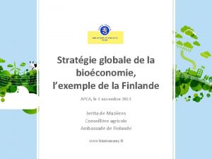 Stratgie globale de la bioconomie lexemple de la