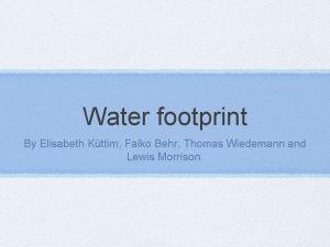 Water footprint beer