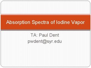 Iodine absorption spectrum