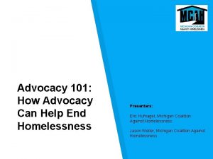 Michigan campaign to end homelessness