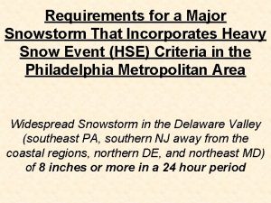 Requirements for a Major Snowstorm That Incorporates Heavy