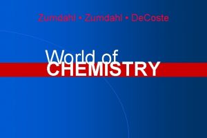 Zumdahl De Coste World of CHEMISTRY Chapter 9