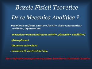 Mecanica analitica