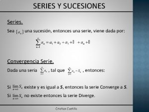 Series y sucesiones Series y sucesiones