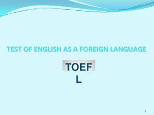 Toefl full form