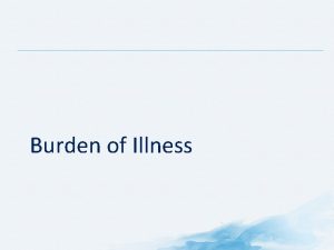 Burden of Illness Patient Burden of Cancer Cancer