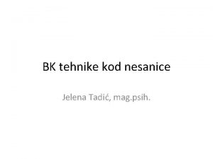 BK tehnike kod nesanice Jelena Tadi mag psih