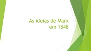 As ideias de Marx em 1848 Por que