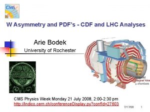 W Asymmetry and PDFs CDF and LHC Analyses