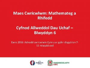 Maes Cwricwlwm Mathemateg a Rhifedd Cyfnod Allweddol Dau