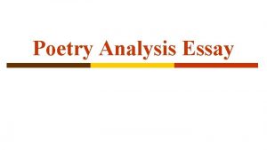 Poetry analysis paragraph example