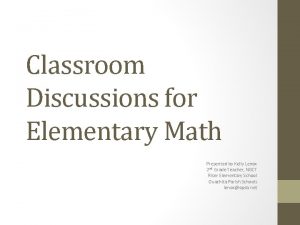 Classroom discussions in math